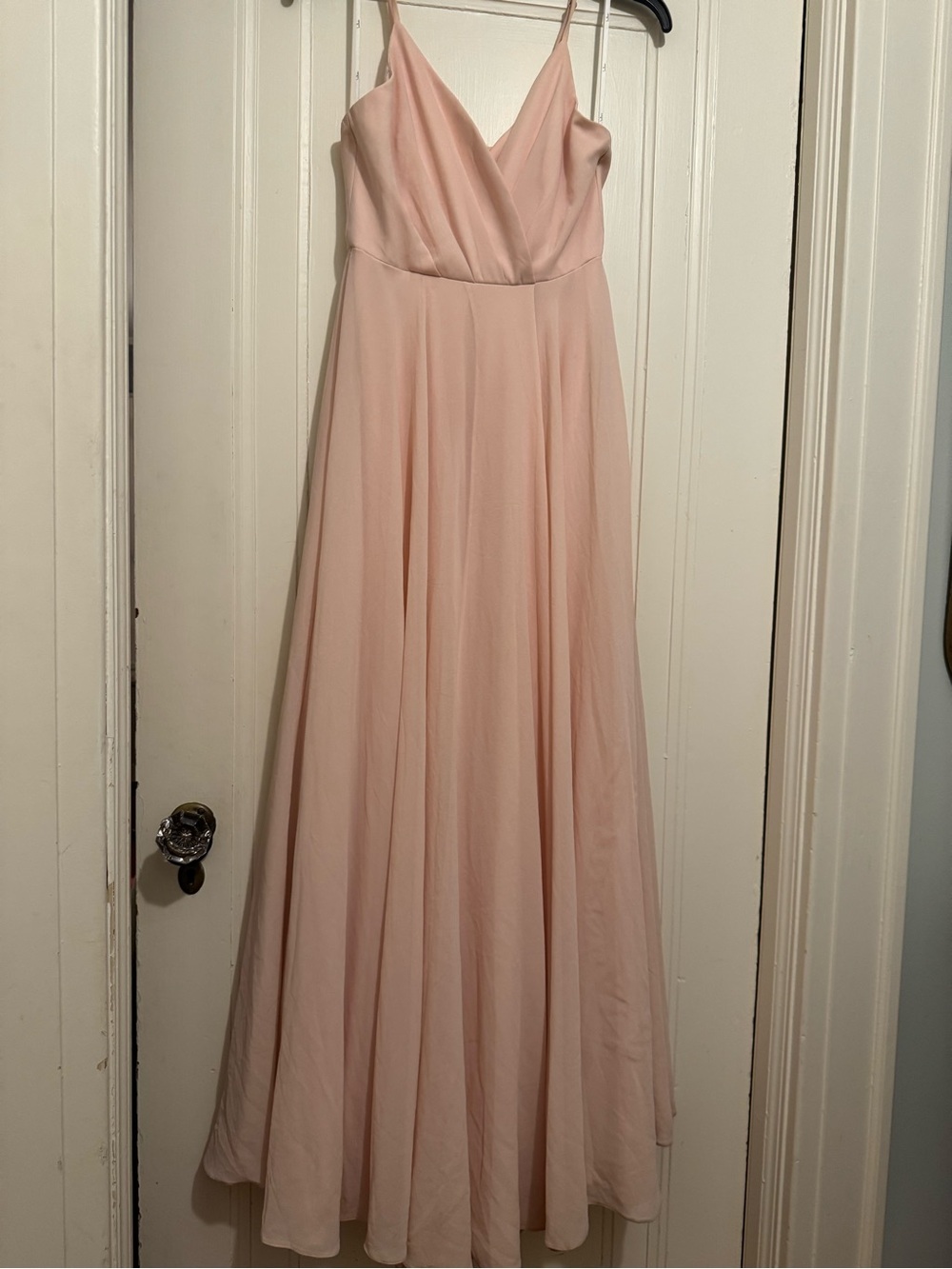 Lulu's Blush Pink V-Neck Spaghetti-Strap Maxi Dress